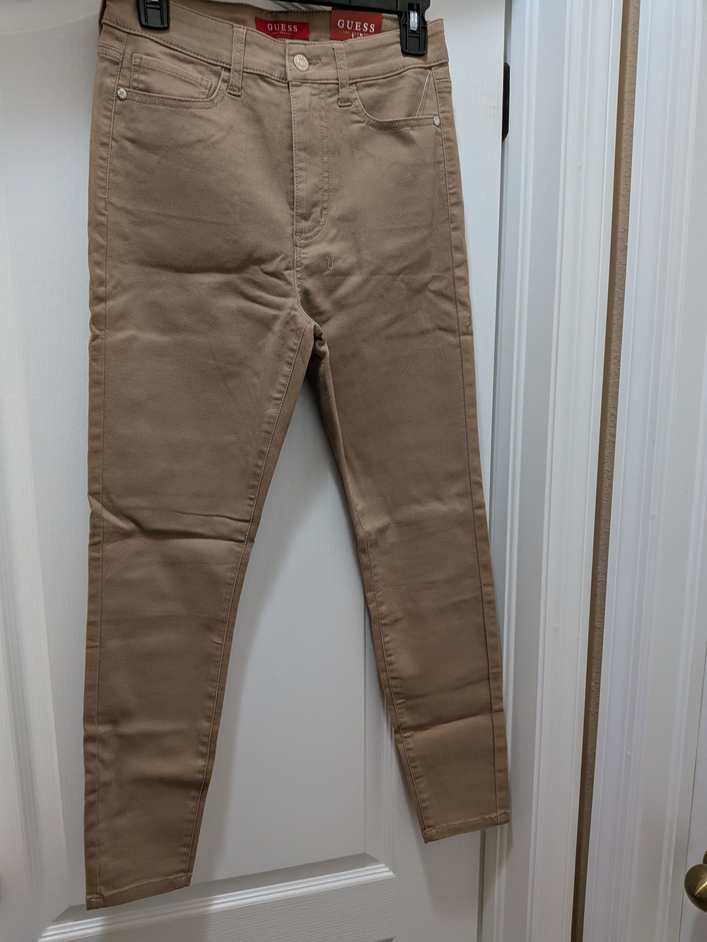 GUESS Tan Skinny High-Rise Jeans